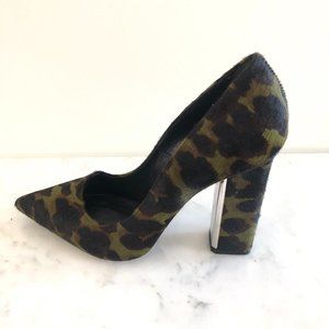 All Saints Pony Hair Leopard Print Heels / Pumps